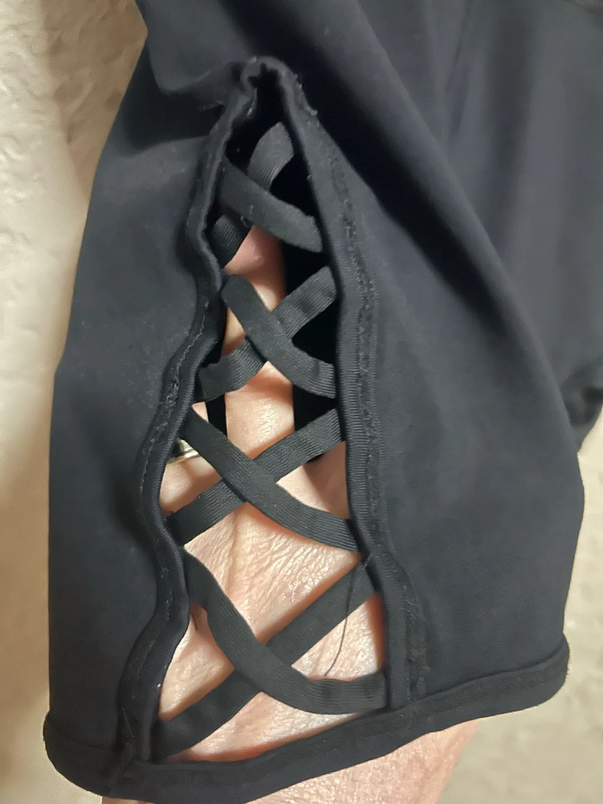 Cotton on body black biker shorts with lace detail – photo 2