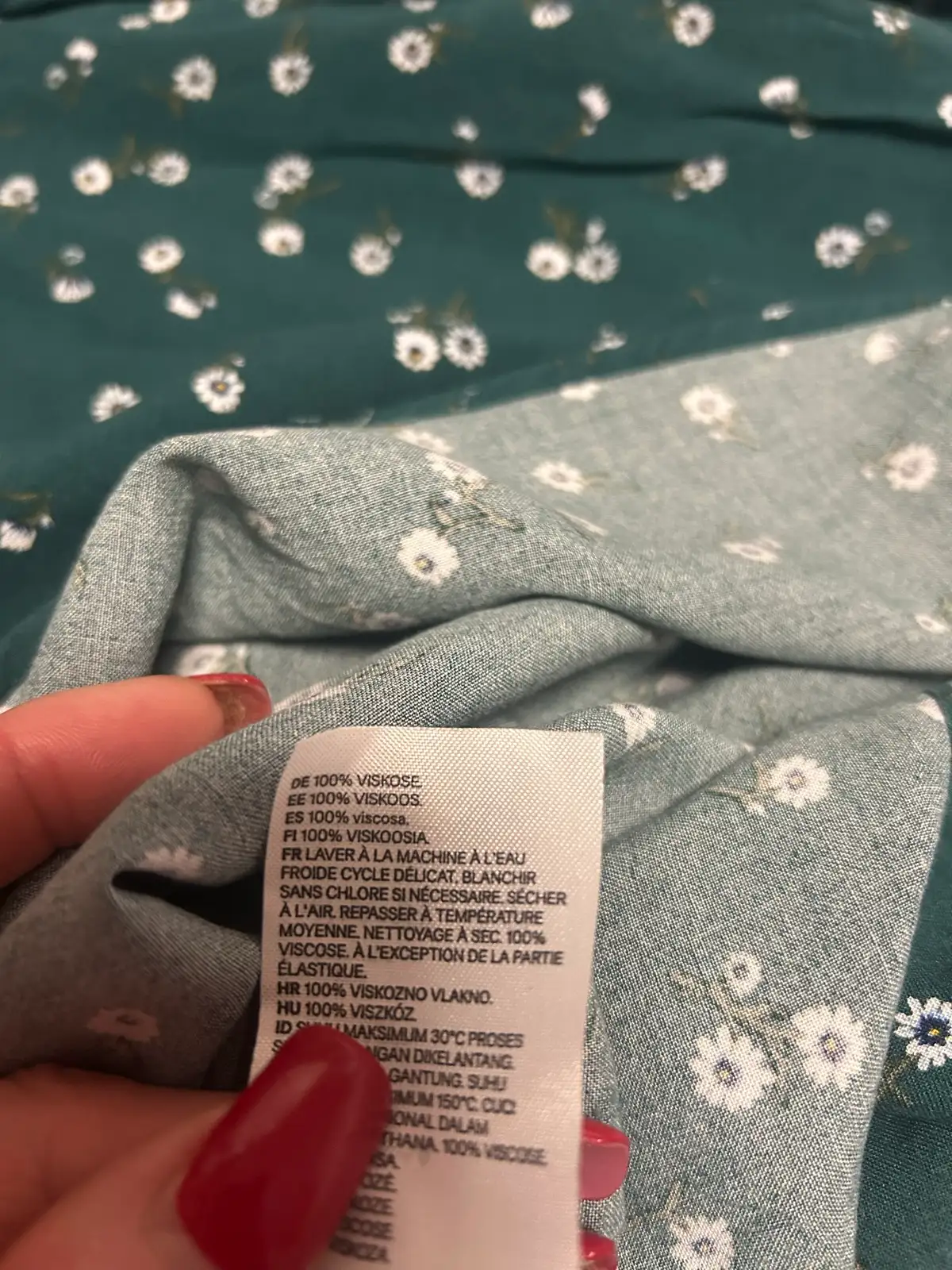 H&M green floral cropped blouse – photo 7