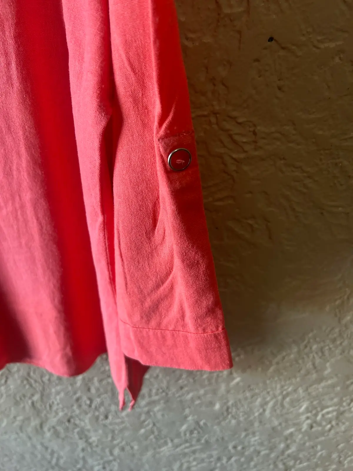 Coral pink 3/4 sleeve button up shirt – photo 4