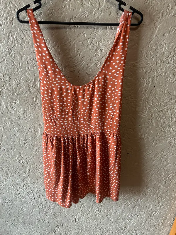 Ghanda rust/white polka dot playsuit