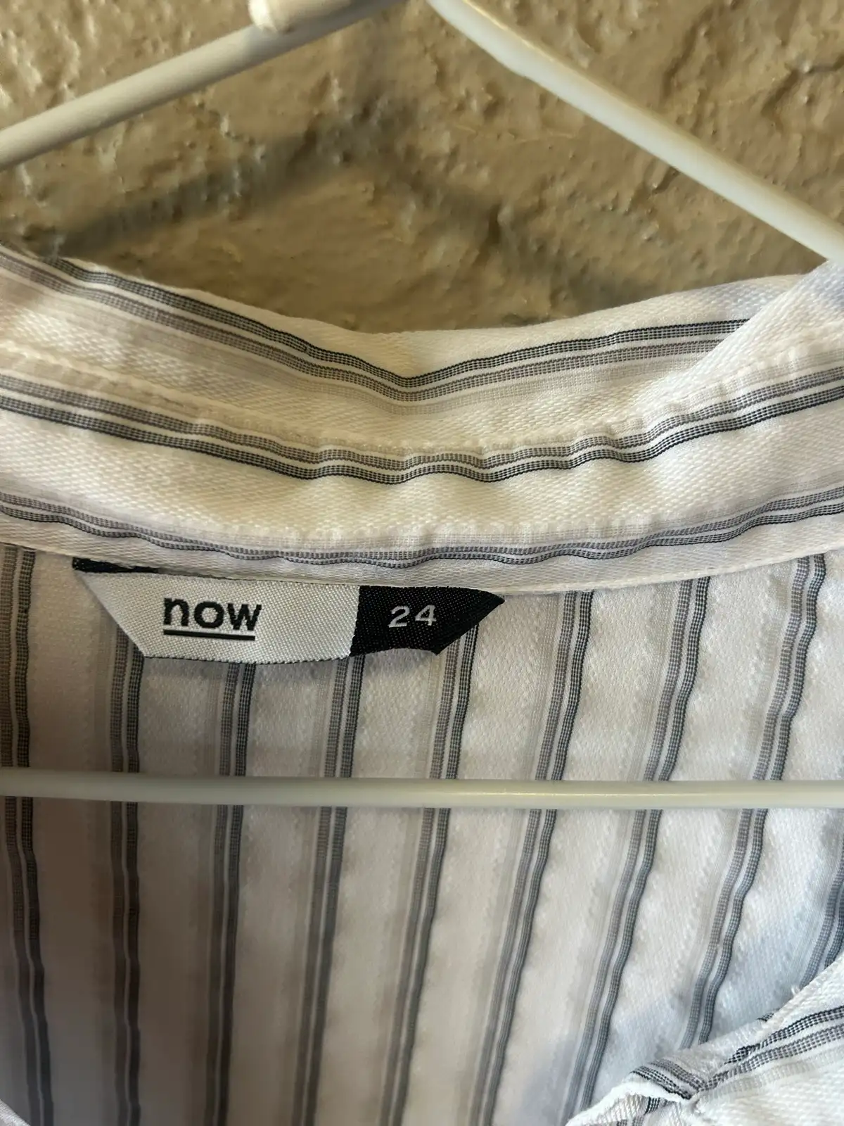 Now white/blue striped collared shirt – photo 4