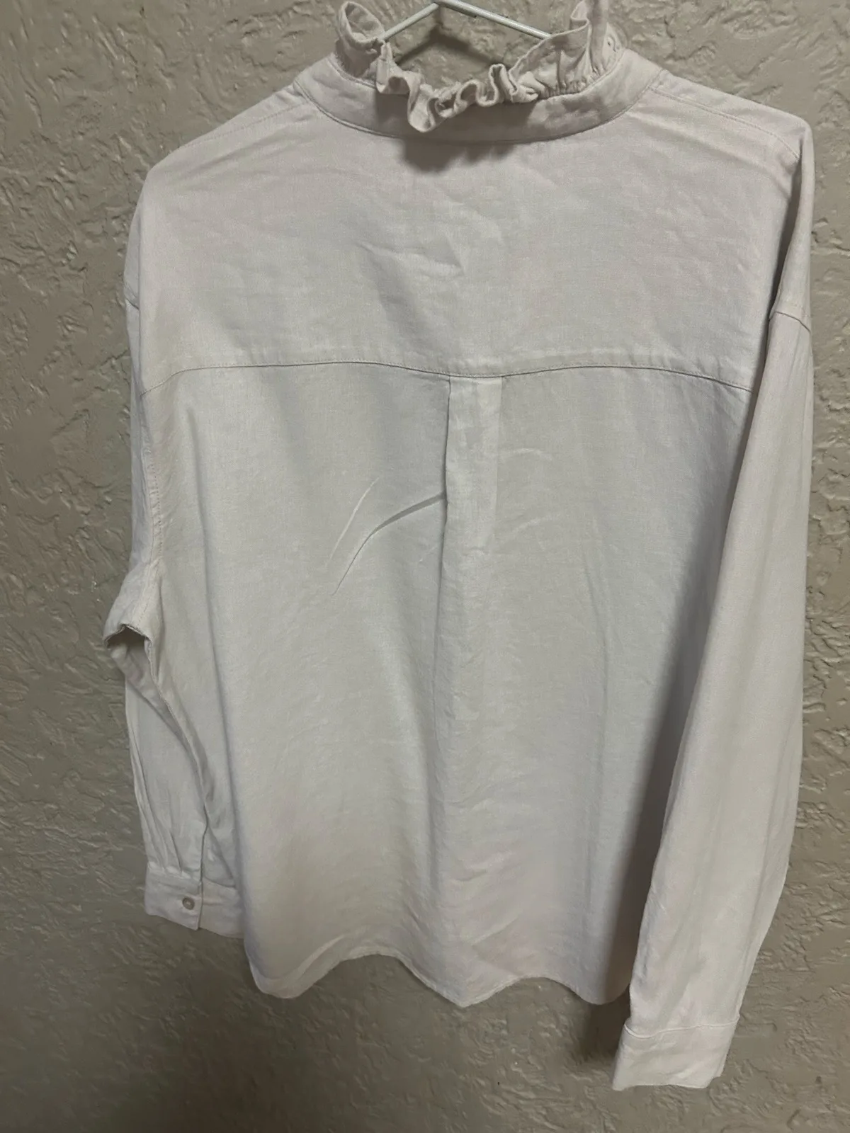 Anko beige linen shirt with ruffled collar – photo 3