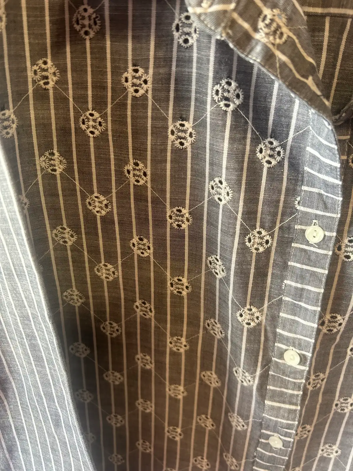 Black pepper grey/white striped 3/4 sleeve shirt – photo 2