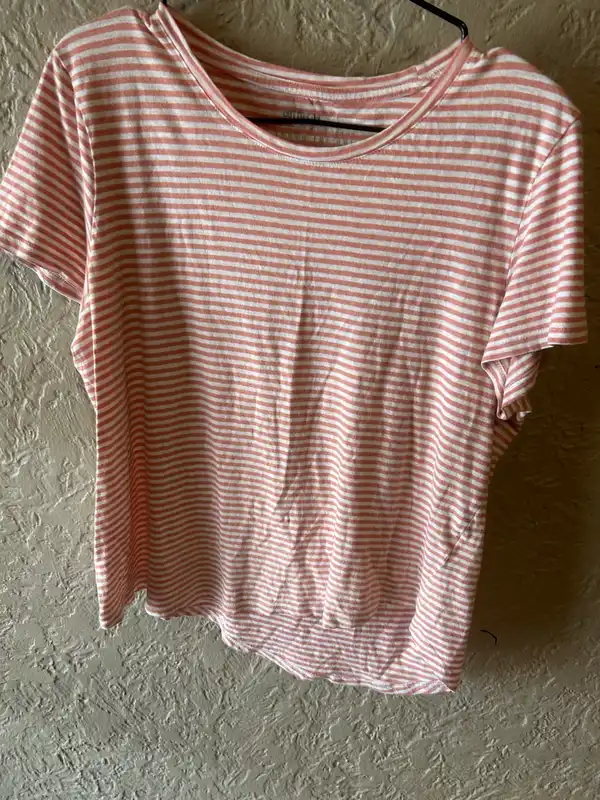 Cotton on red/white striped cotton tee