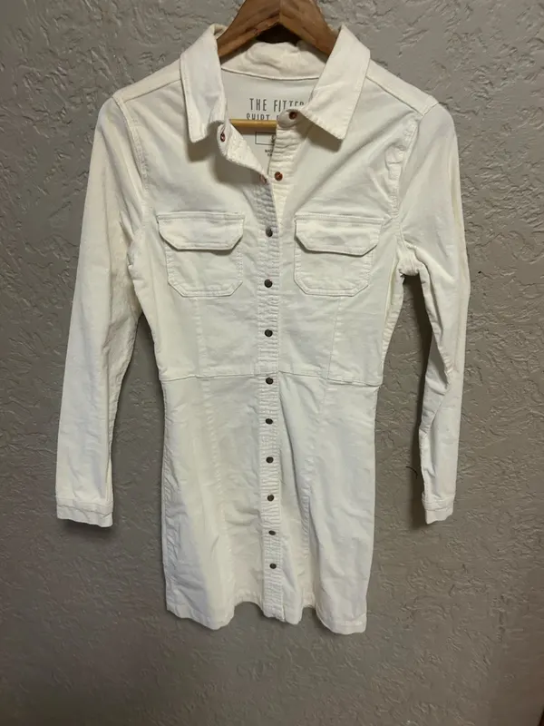 Cotton on cream corduroy shirt dress
