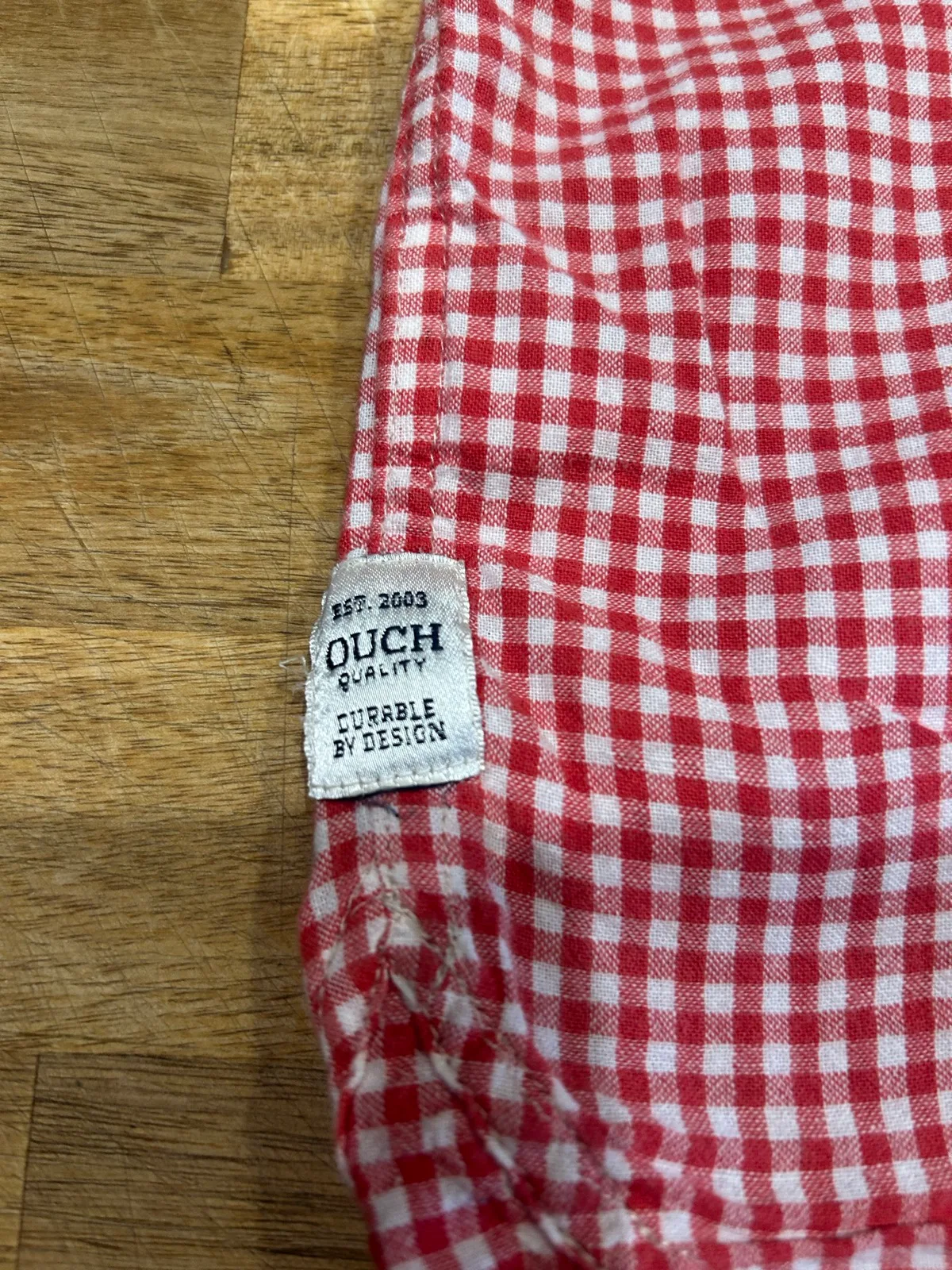 Ouch boys red/white gingham shirt – photo 4