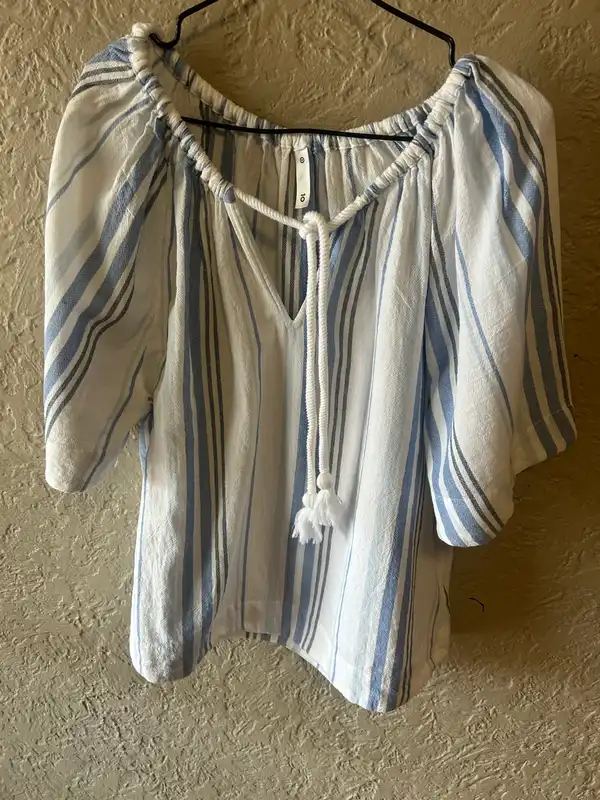 Target blue/white striped peasant blouse