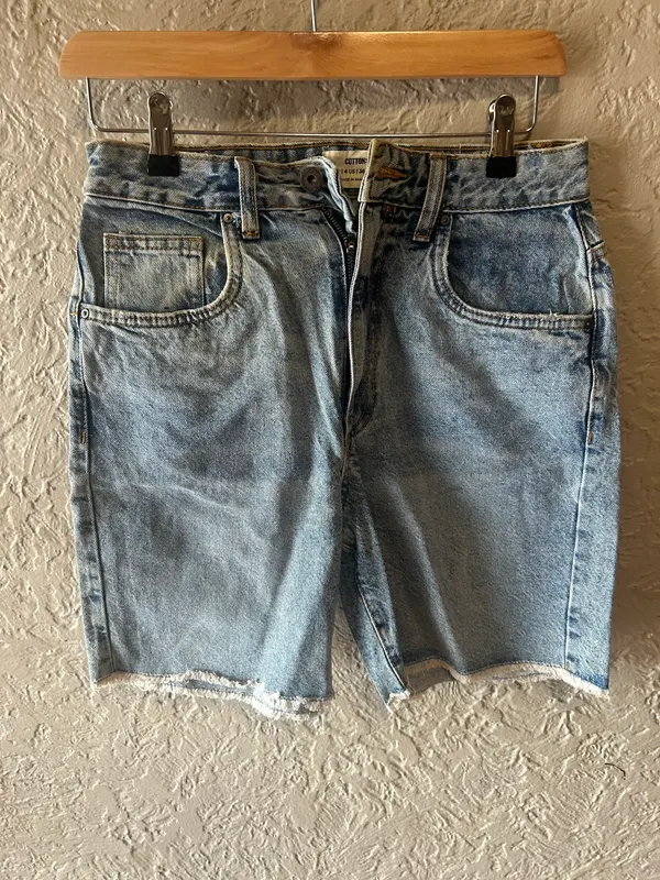Cotton on light blue denim high rise shorts