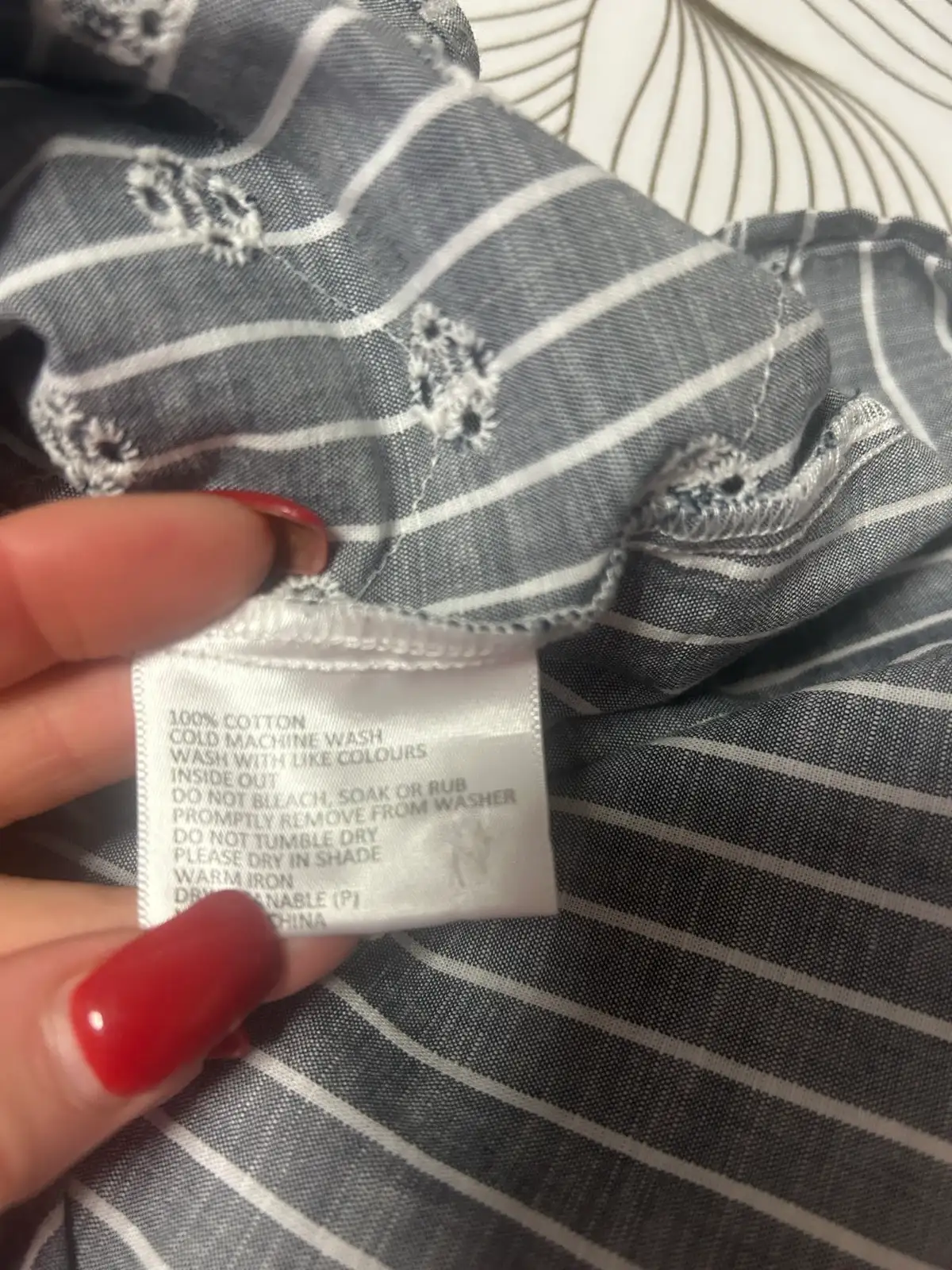 Black pepper grey/white striped 3/4 sleeve shirt – photo 5