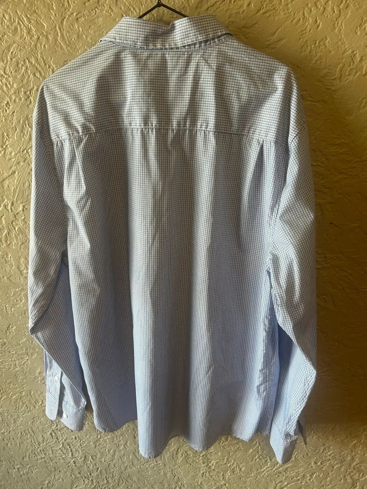 Men’s blue/white checked long sleeve shirt – photo 4