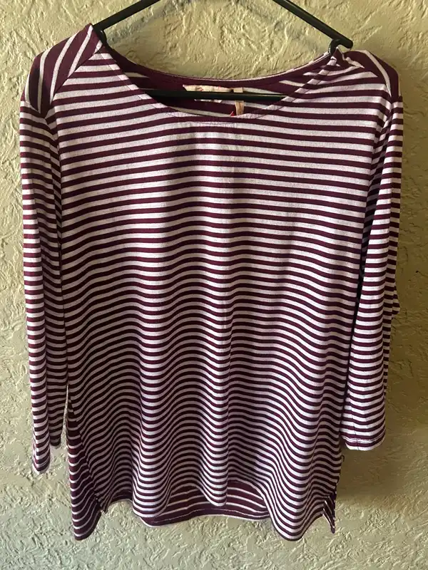 Millers maroon/white striped long sleeve top