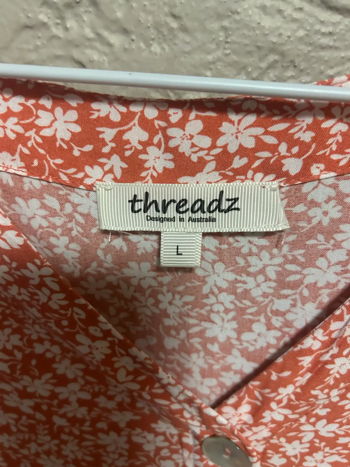 Threadz orange/white floral tunic blouse – photo 4