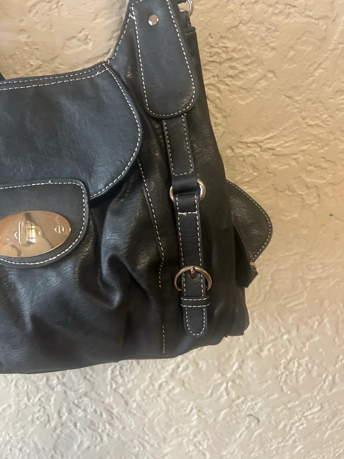 Laura jones black faux leather shoulder bag – photo 3