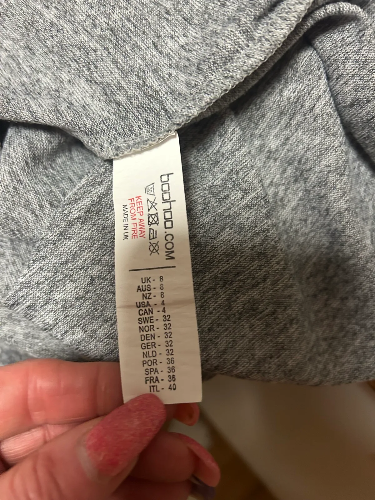 Boohoo grey round neck long sleeve casual dress — photo 4