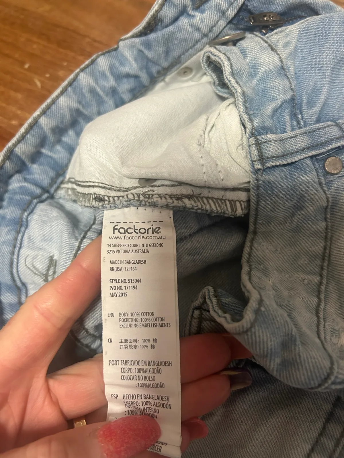Stevie/Factorie blue denim distressed shorts – photo 4
