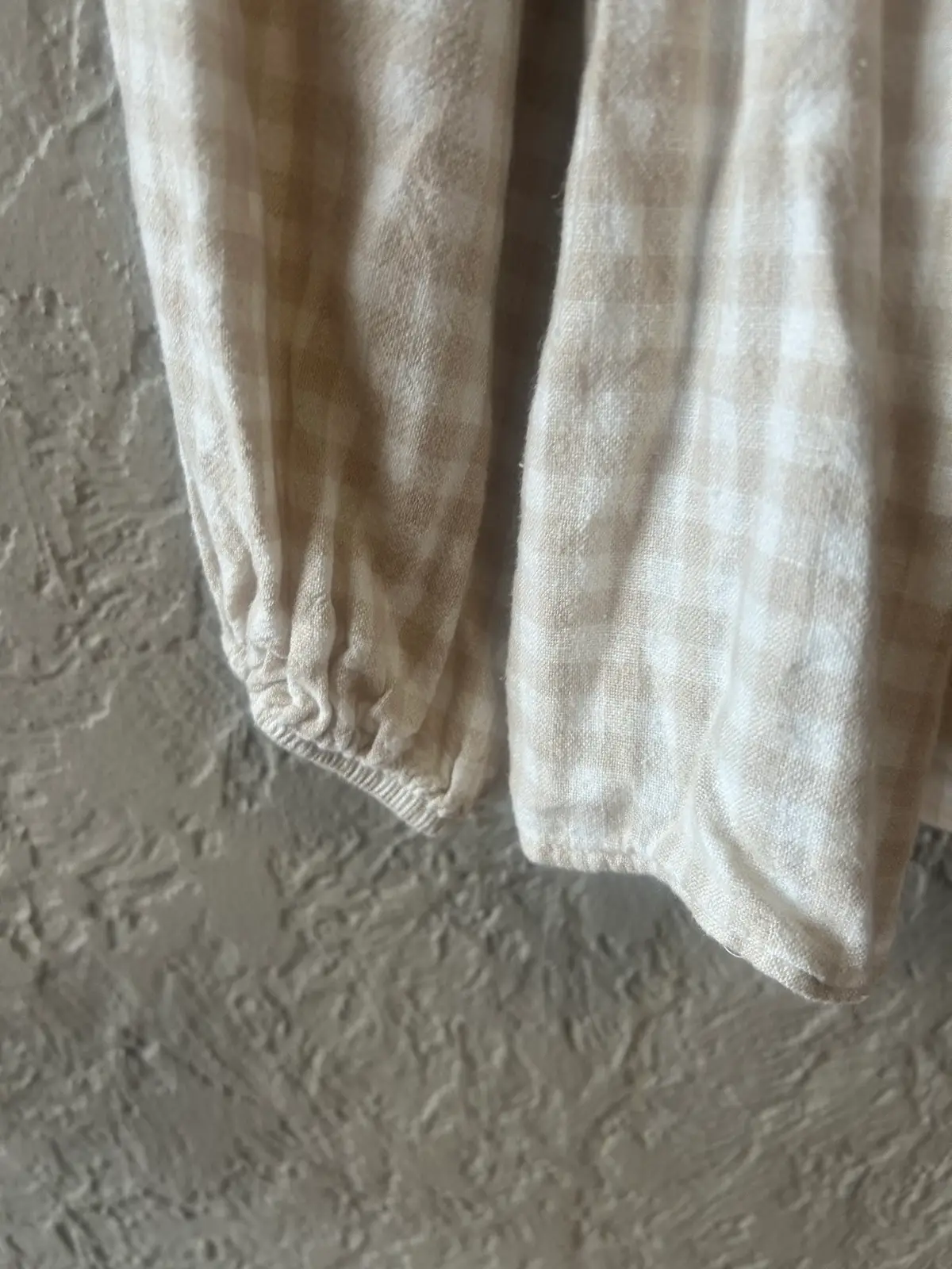 Edited bone/white gingham off the shoulder top – photo 2