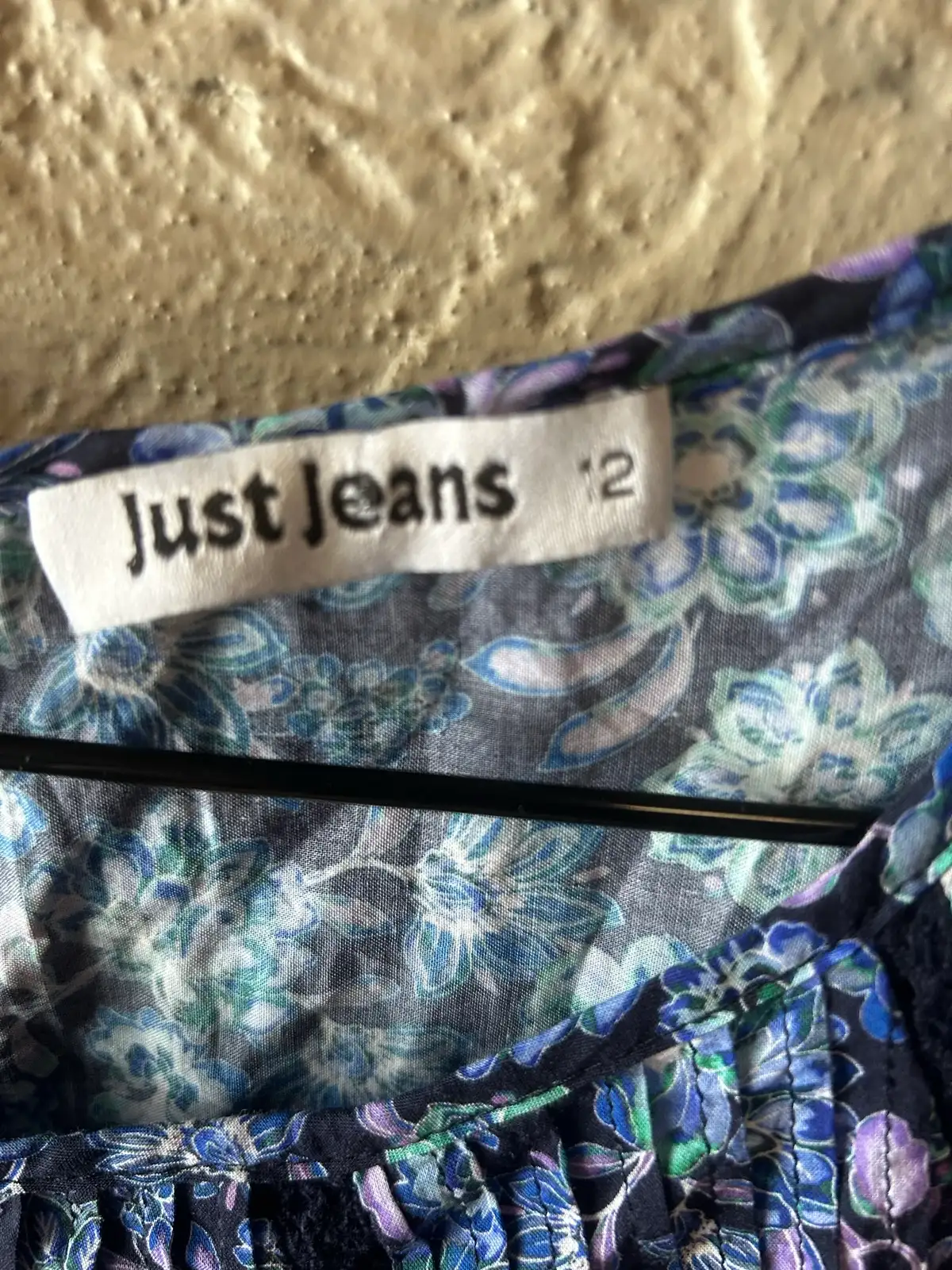 Just jeans blue floral lace trim blouse – photo 4