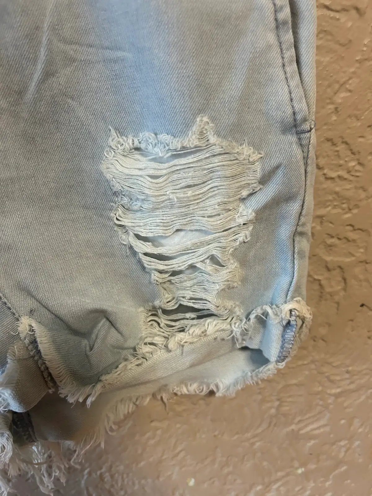 Supré distressed look light blue denim shorts – photo 2