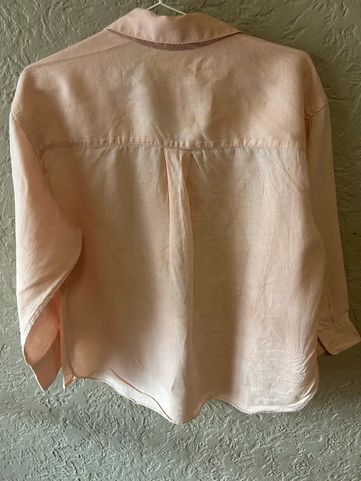 Uniqlo peach linen shirt/blouse – photo 3