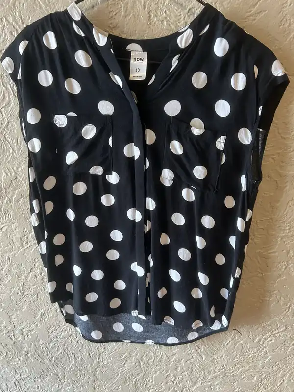 Now black/white polka dot blouse