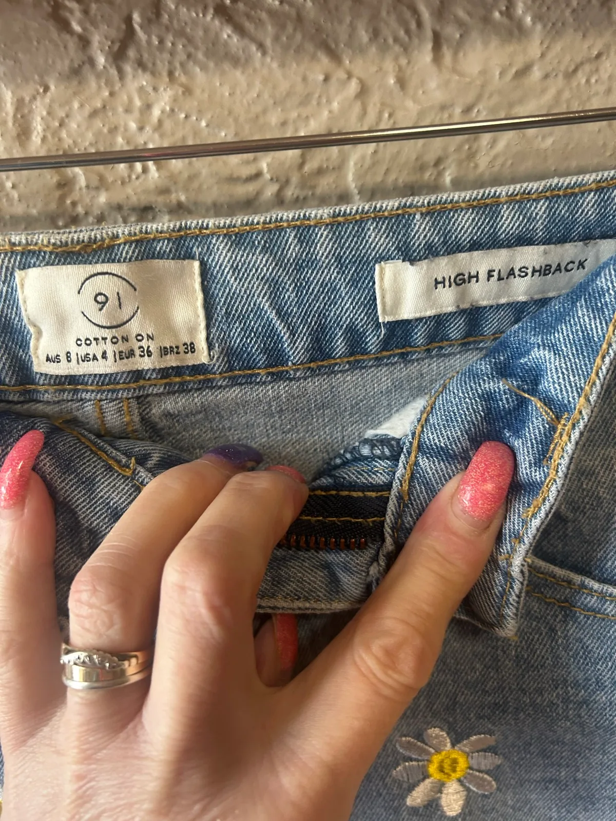 Cotton on floral blue denim shorts – photo 3