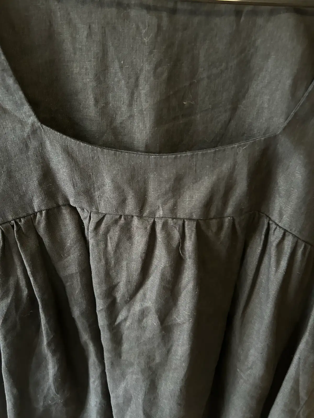 Sportsgirl black linen square neck blouse – photo 3