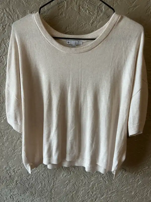 Target cream crew neck knit short sleeve jumper