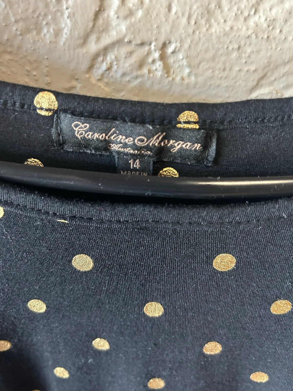 Caroline Morgan black/gold polka dots top – photo 2