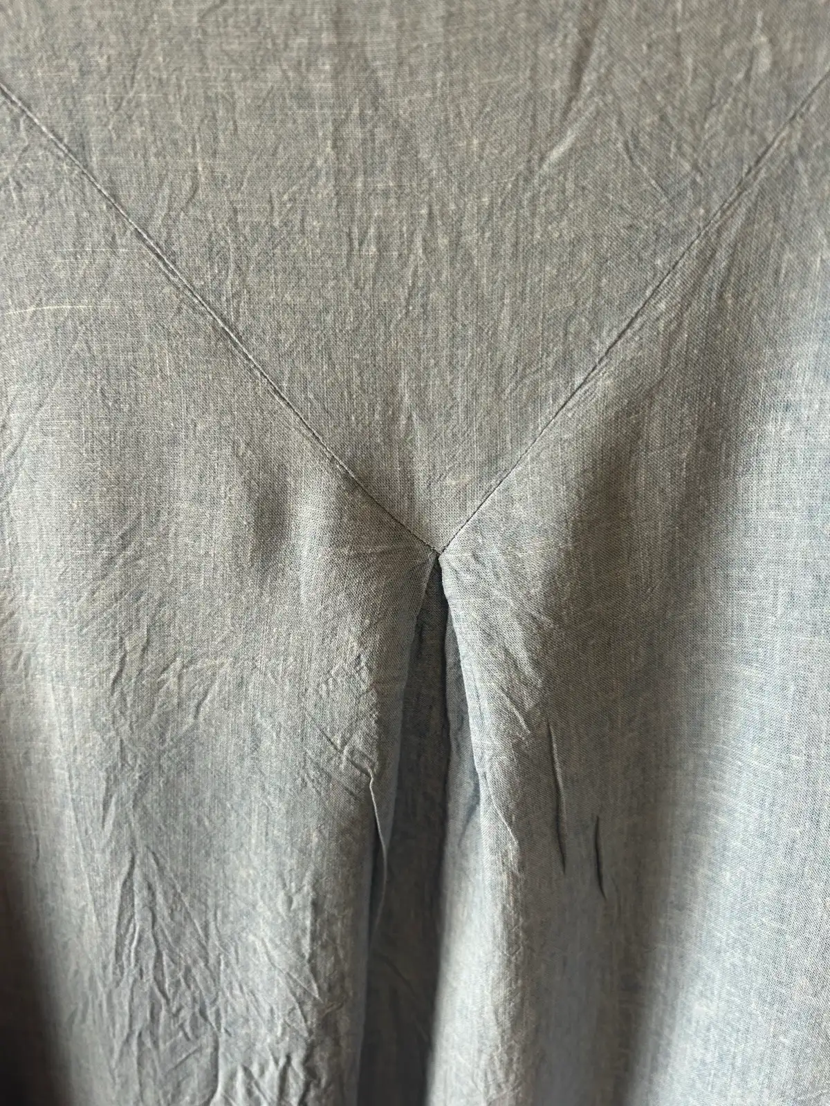 Cafe latte blue linen blend blouse – photo 5