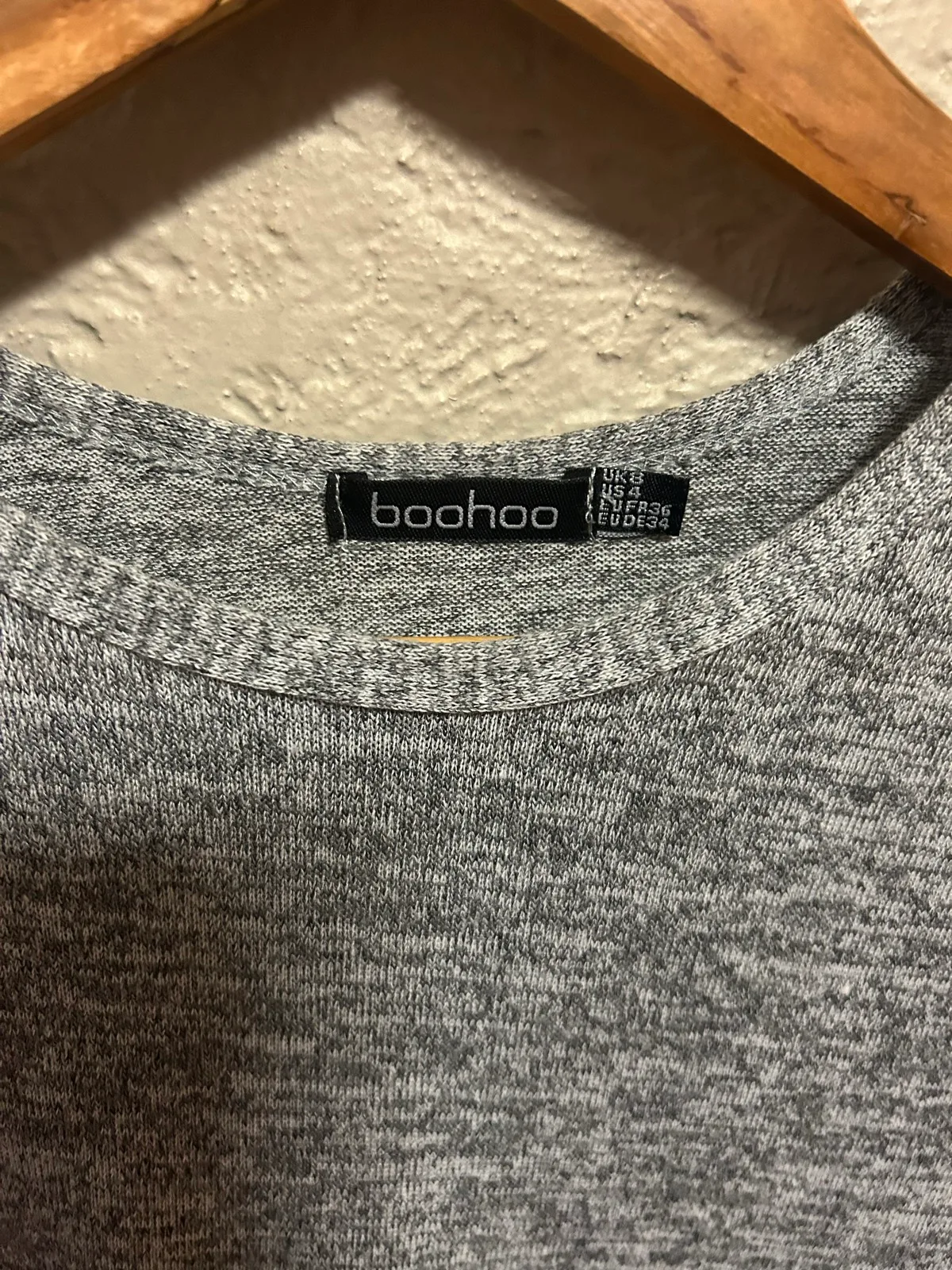 Boohoo grey round neck long sleeve casual dress — photo 2