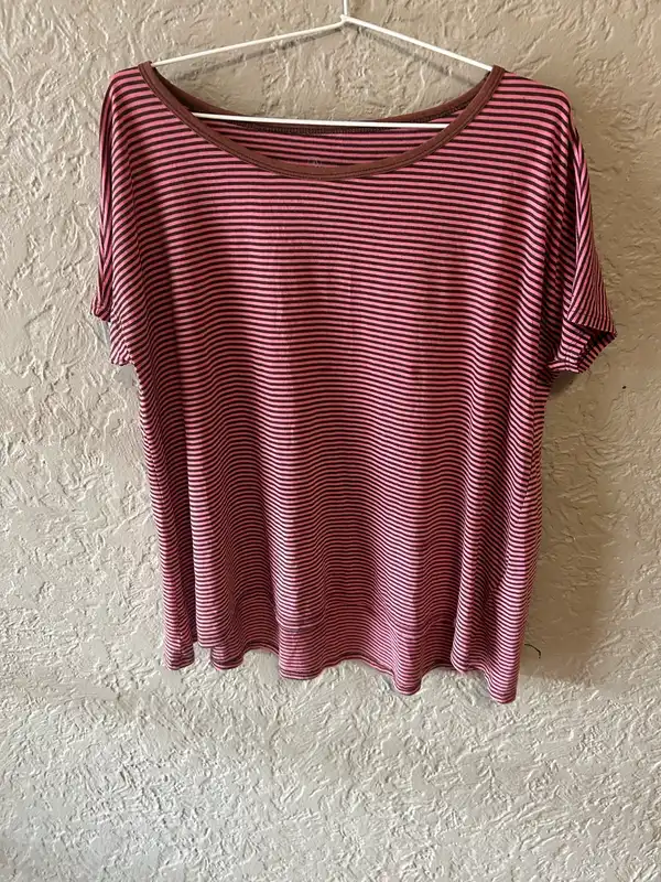 Volcom pink/brown striped top