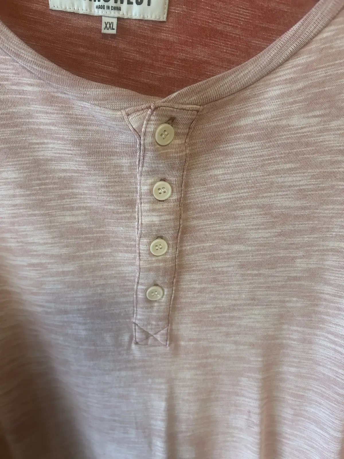 Men’s Jeanswest pink long sleeve Henley – photo 2