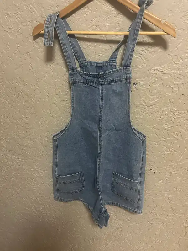 Dazy blue denim short overalls