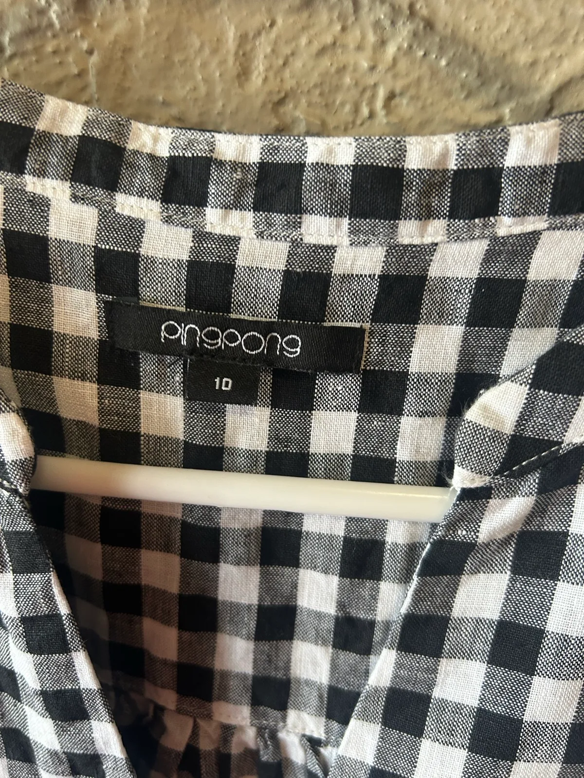 Ping pong black/white gingham tunic top – photo 3