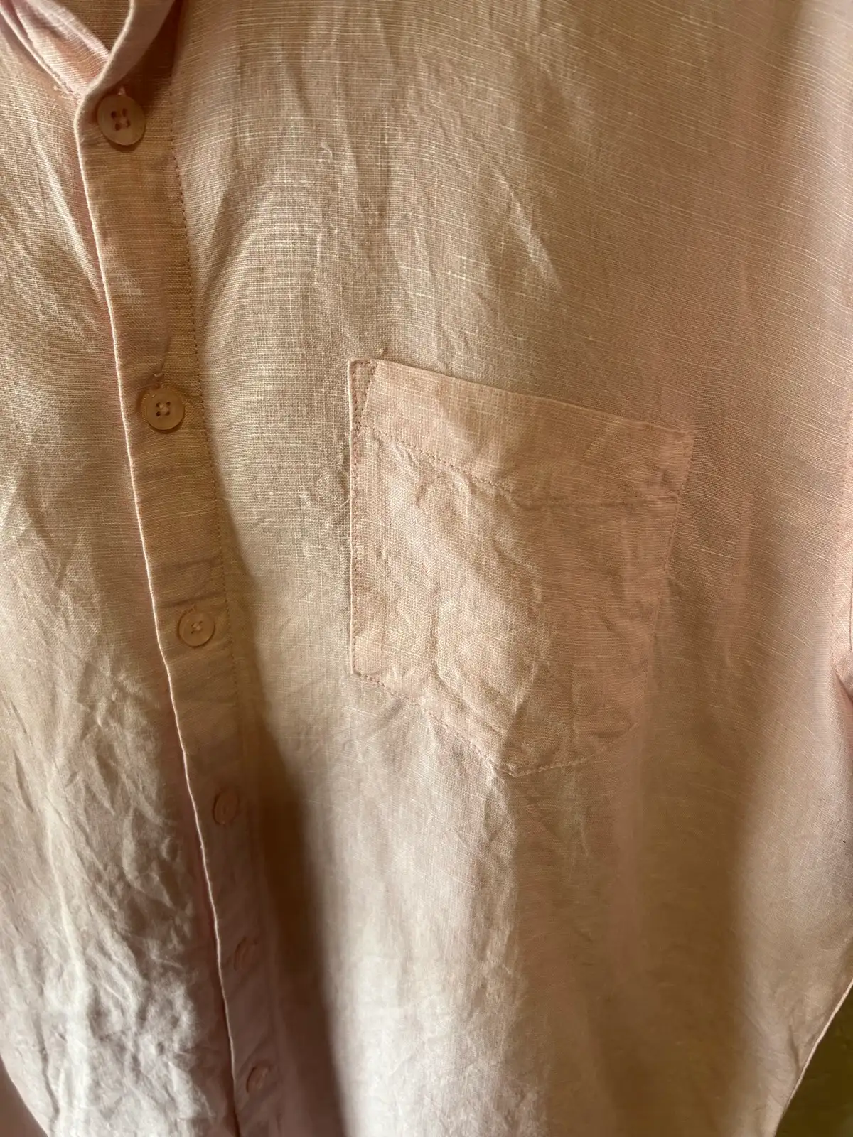 Men’s politix pink linen short sleeve shirt – photo 3