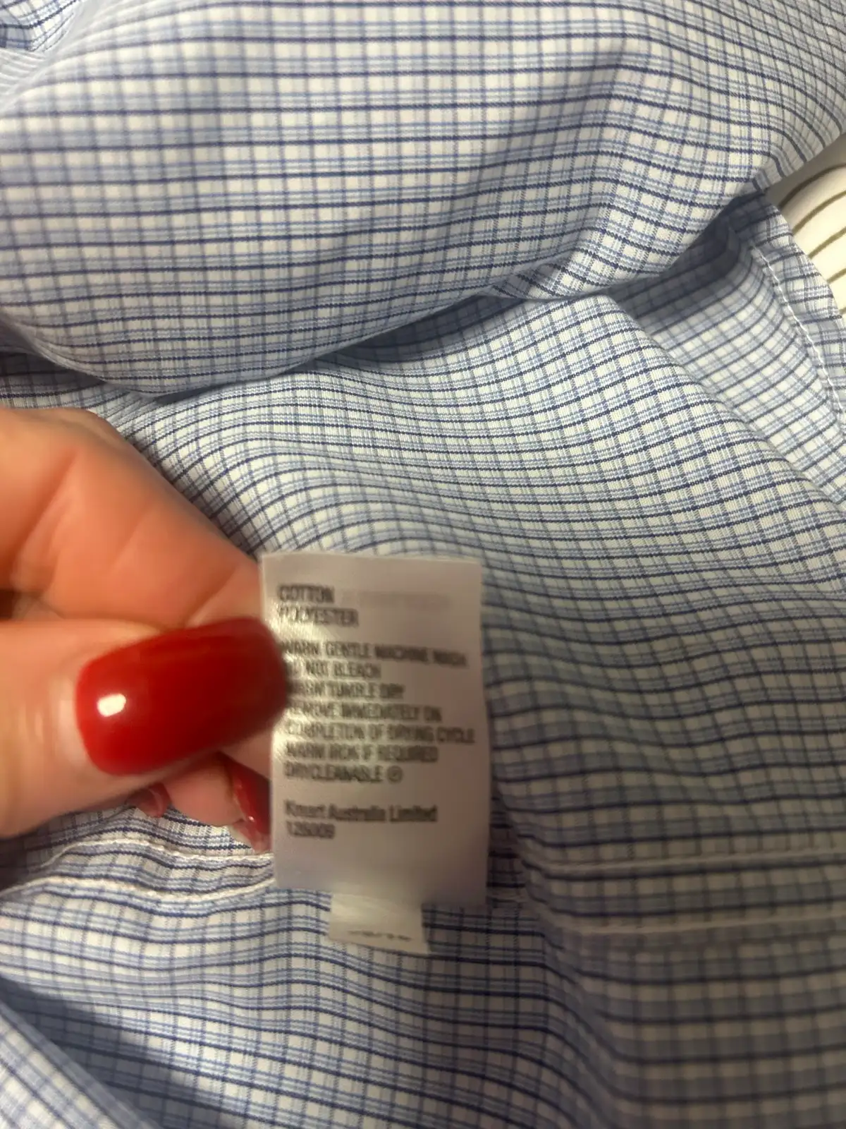 Men’s blue/white checked long sleeve shirt – photo 6
