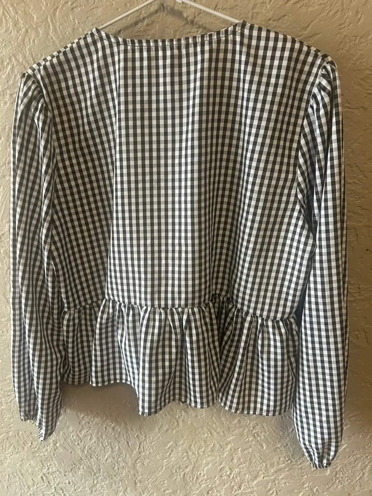 White/black gingham peplum top – photo 4