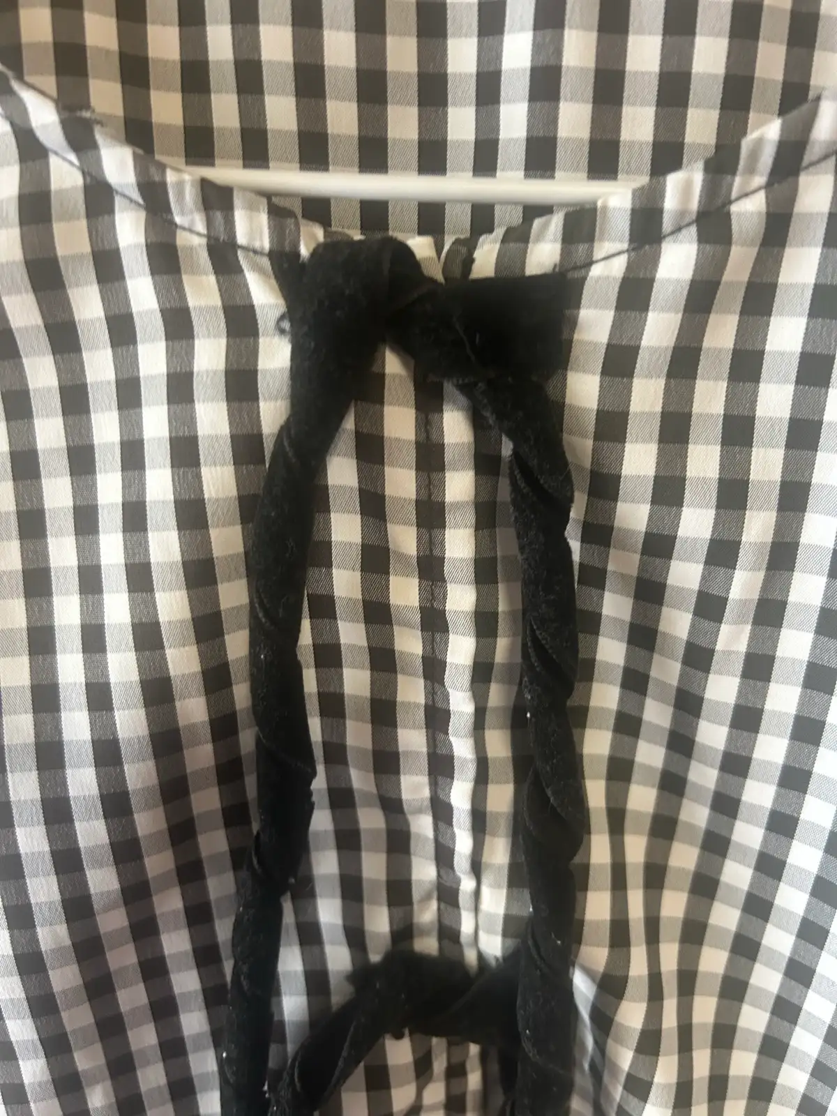 White/black gingham peplum top – photo 2
