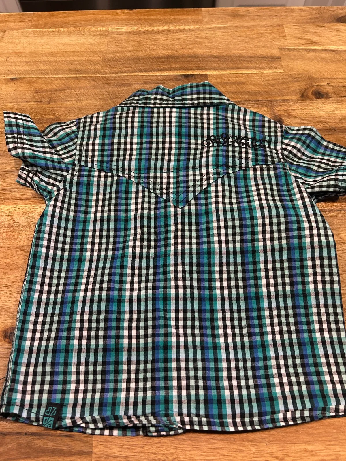 Mini mango blue/green baby boy shirt – photo 6