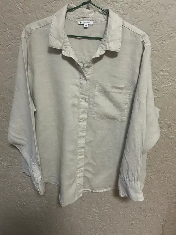 Target cream/beige  linen button up shirts