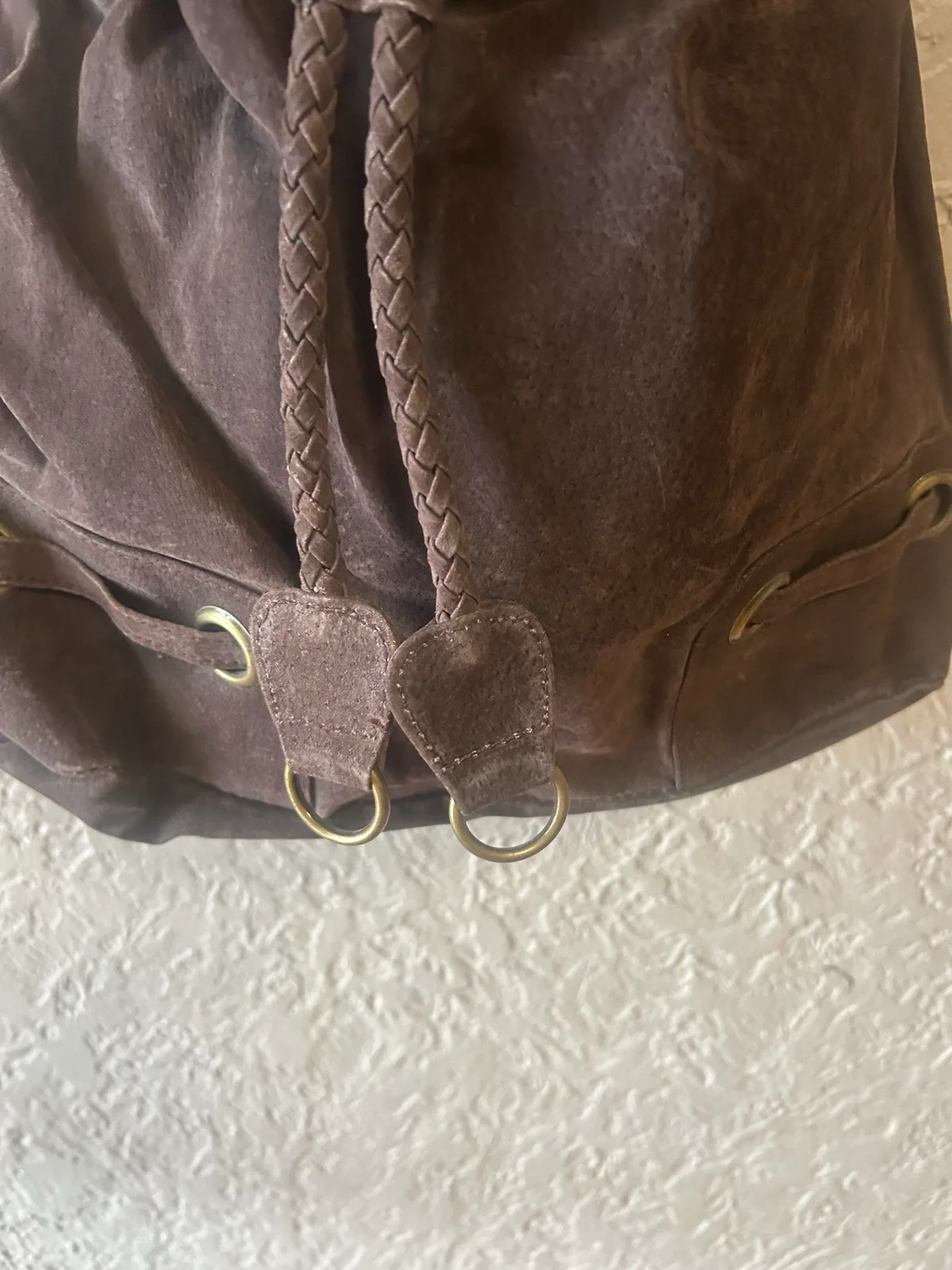 Lili brown faux suede bucket bag – photo 2
