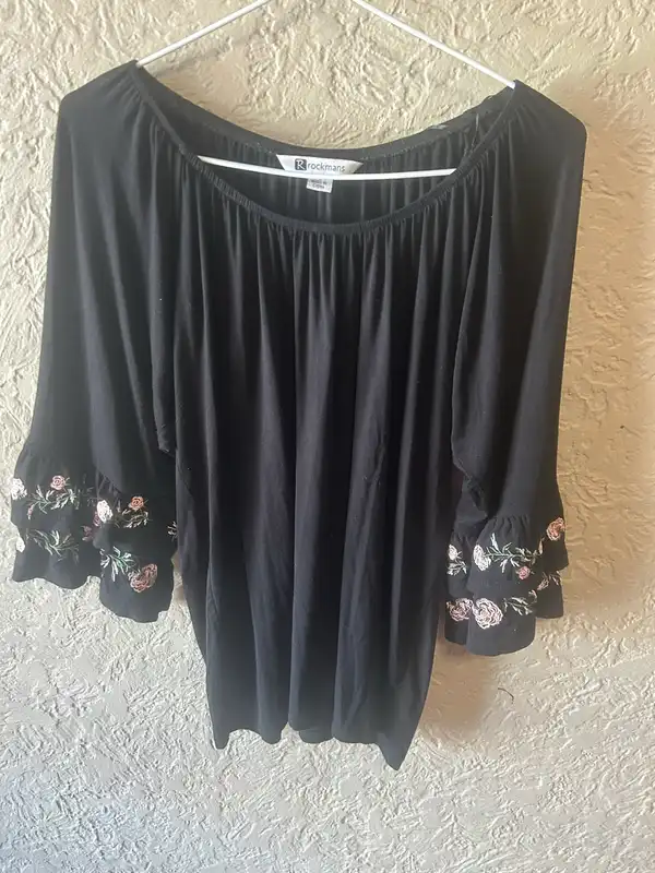 Rockmans black off the shoulder blouse