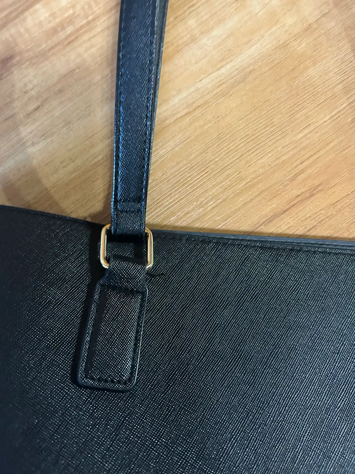 Black faux leather tote bag – photo 2
