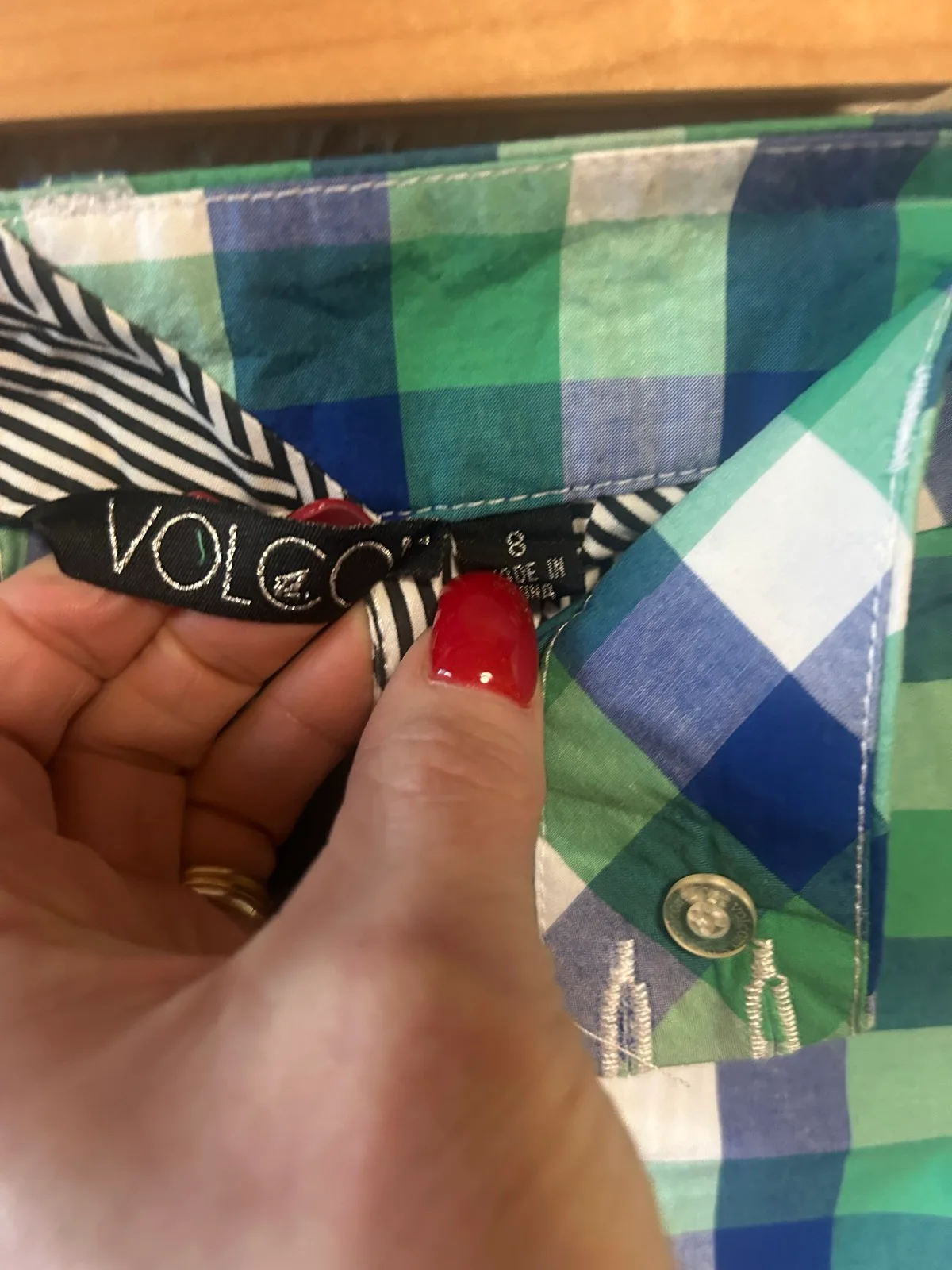 Volcom green/blue/white check shirts – photo 4