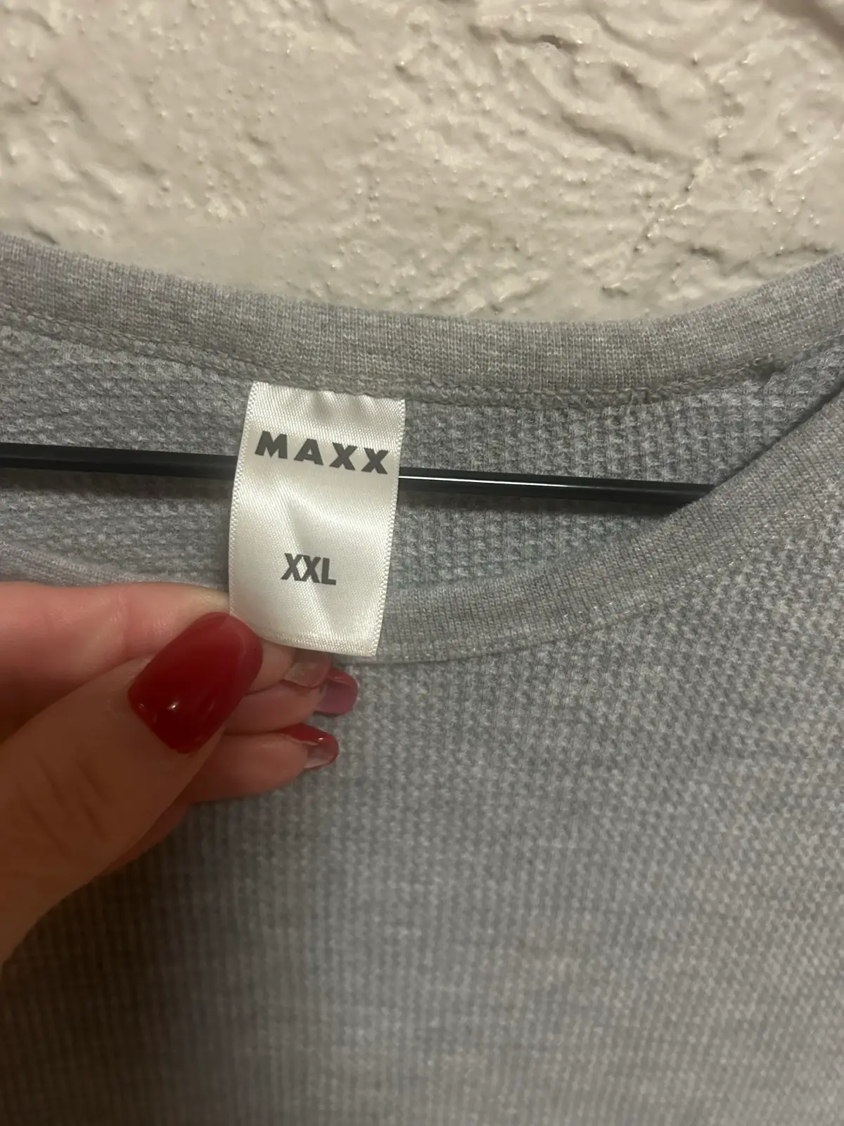 Men’s Maxx grey waffle knit Henley – photo 2