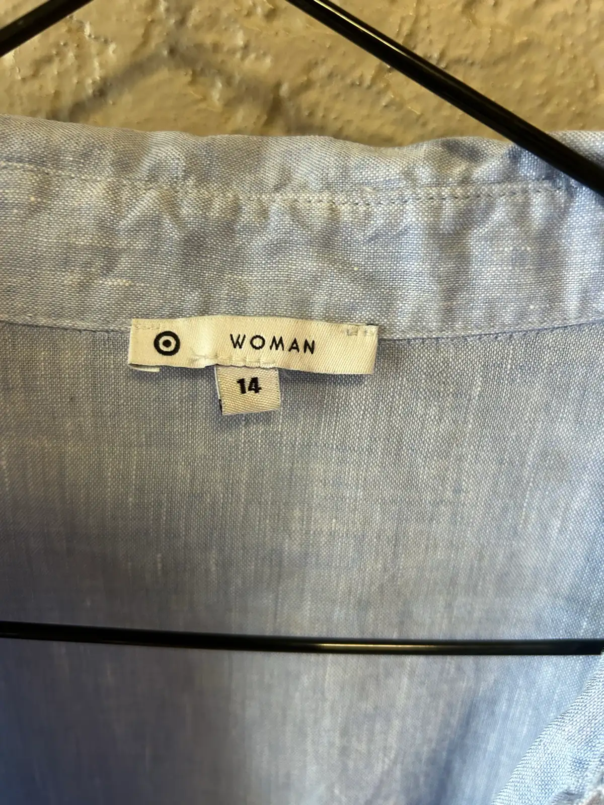 Target light blue linen collared top – photo 3
