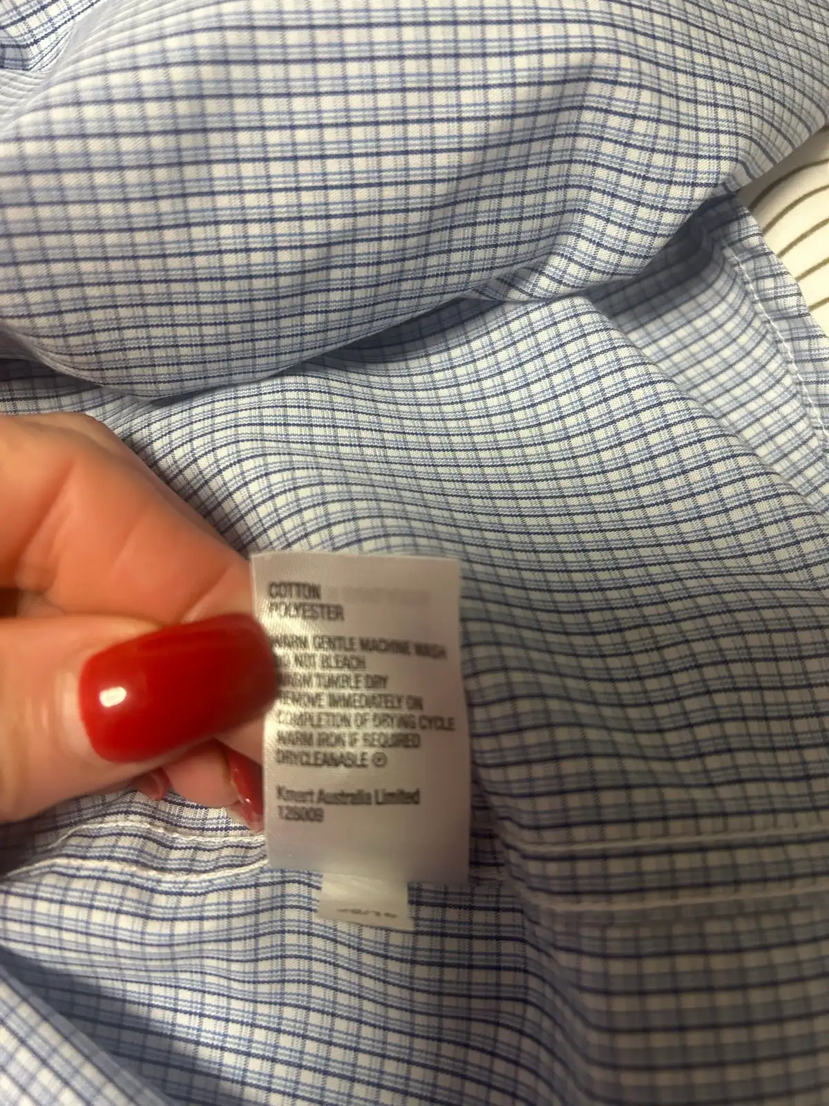 Men’s blue/white checked long sleeve shirt – photo 7