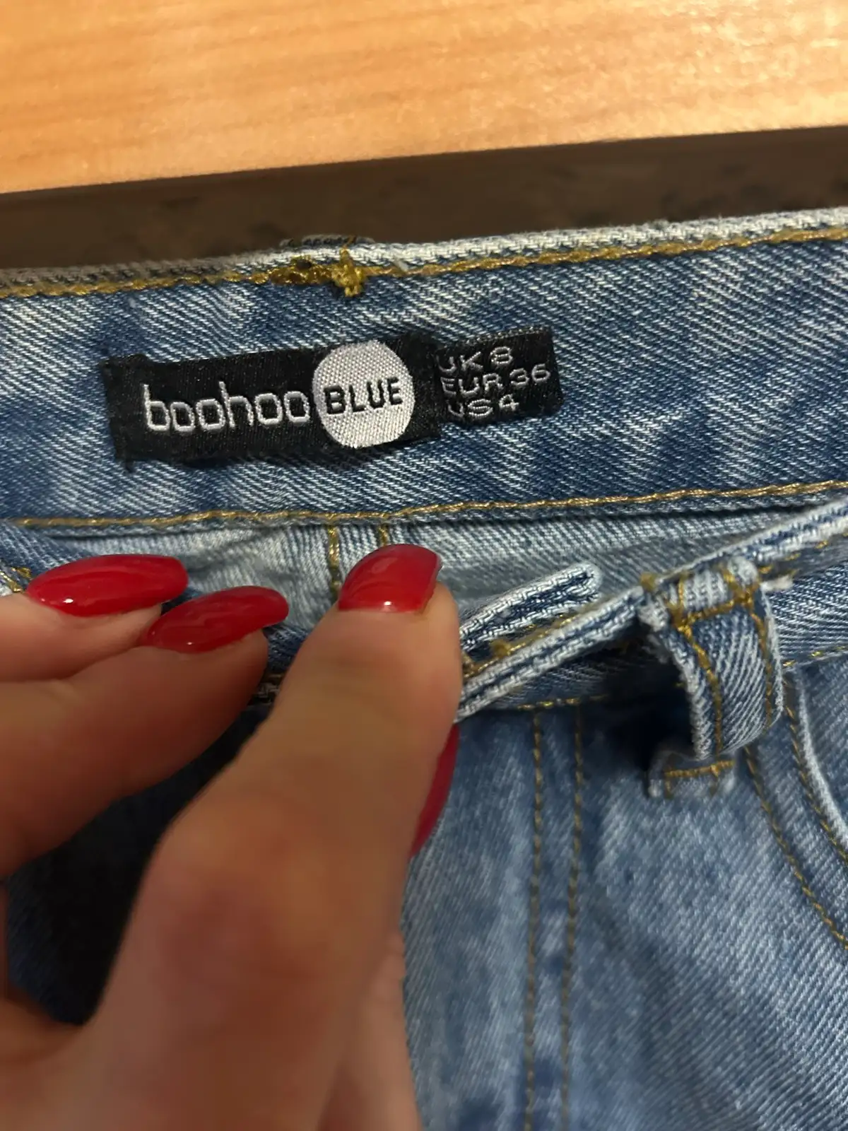 Boohoo blue denim cuffed shorts – photo 3
