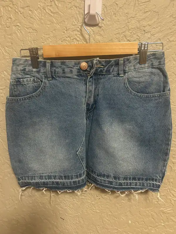 Cotton on blue denim mini skirt