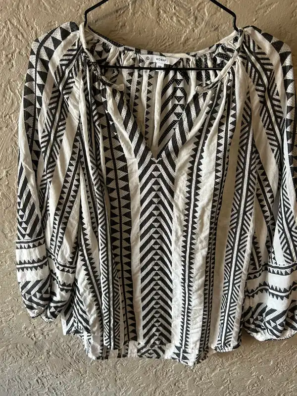 Target white/black geometric blouse